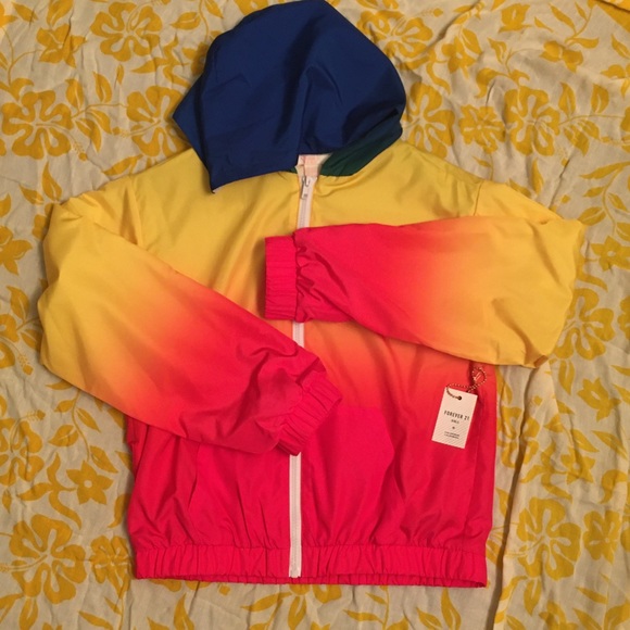 ✨🍍NWT Vibrant Multi coloured Girls Jacket by Forever 21. Size 12 - Picture 1 of 8
